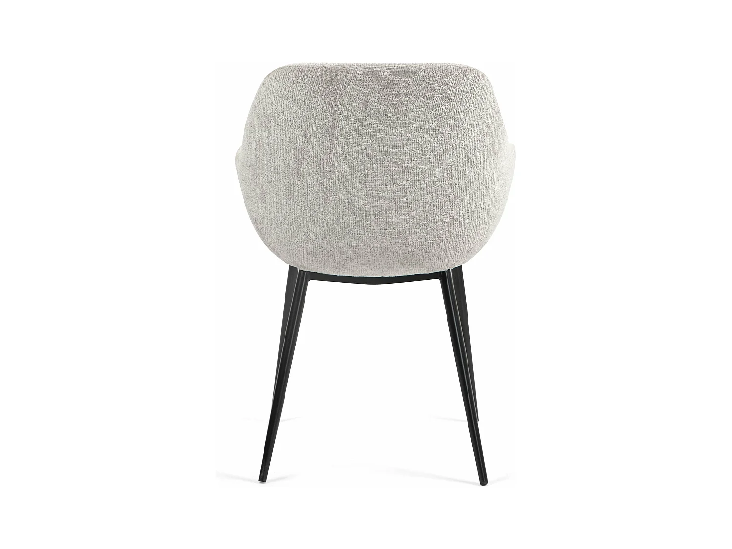 Chaise repas accoudoirs tissu chenille taupe pied métal HIBIS