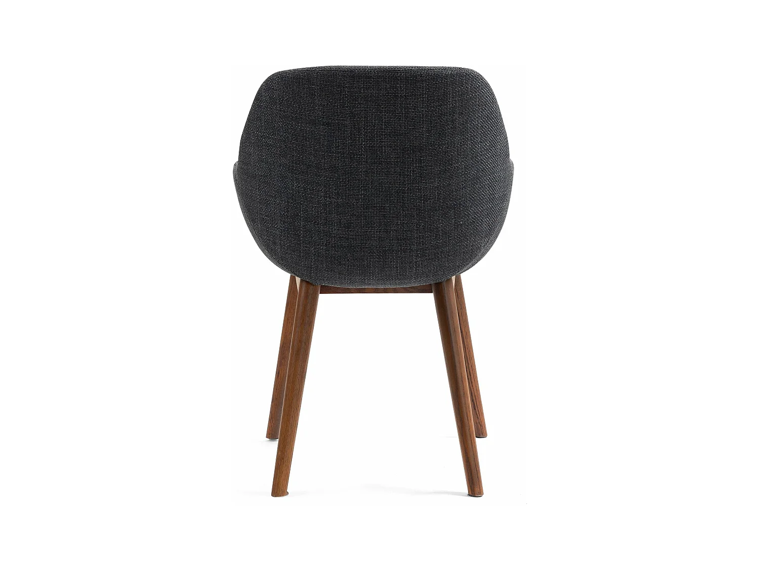 Chaise repas accoudoirs tissu noir pied chêne foncé MALVA