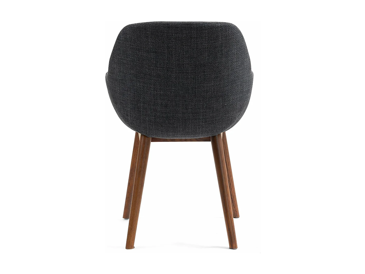 Chaise repas accoudoirs tissu noir pied chêne foncé MALVA