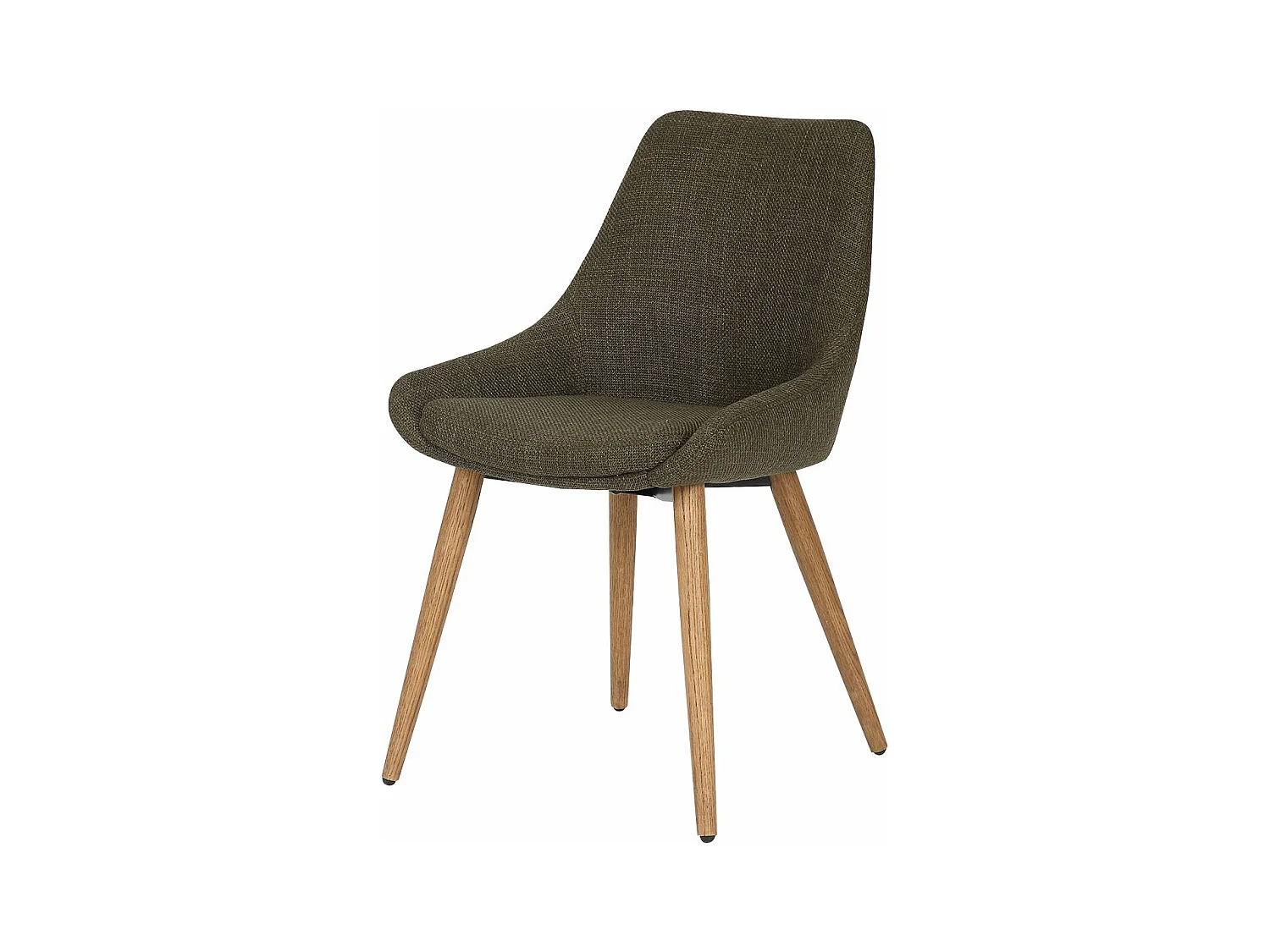 Chaise repas tissu kaki pieds chêne foncé BARI