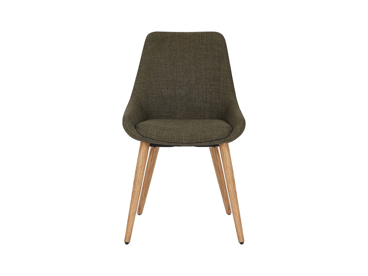 Chaise repas tissu kaki pieds chêne foncé BARI