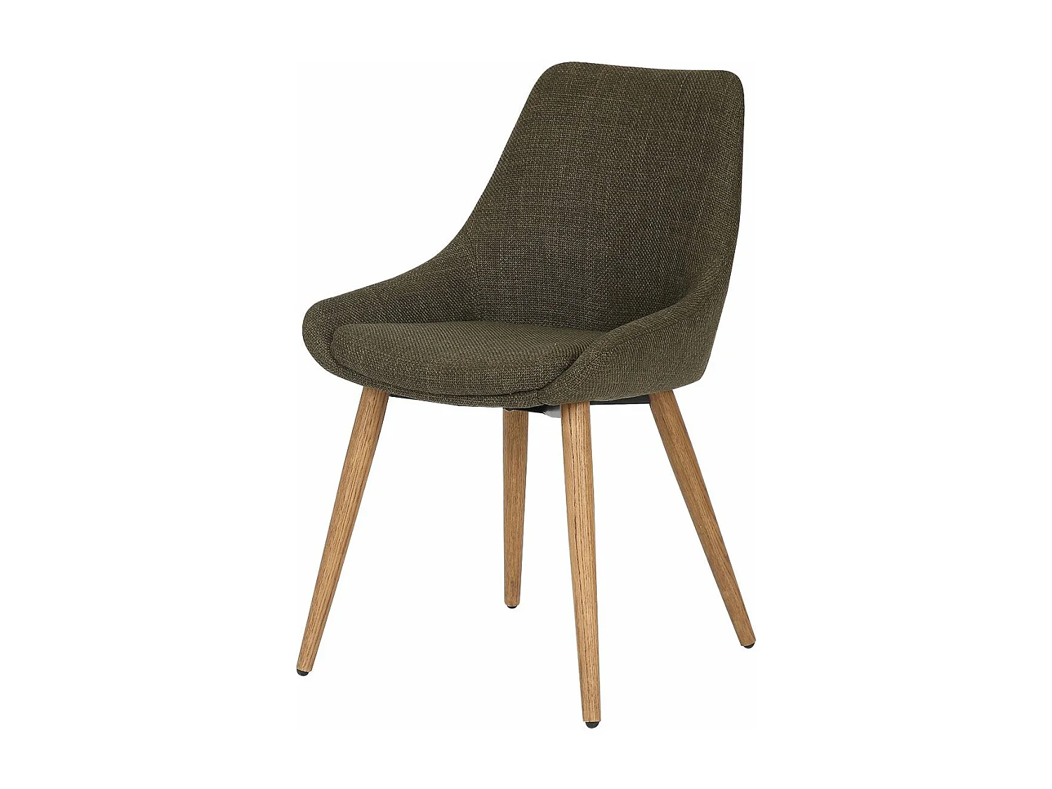 Chaise repas tissu kaki pieds chêne foncé BARI