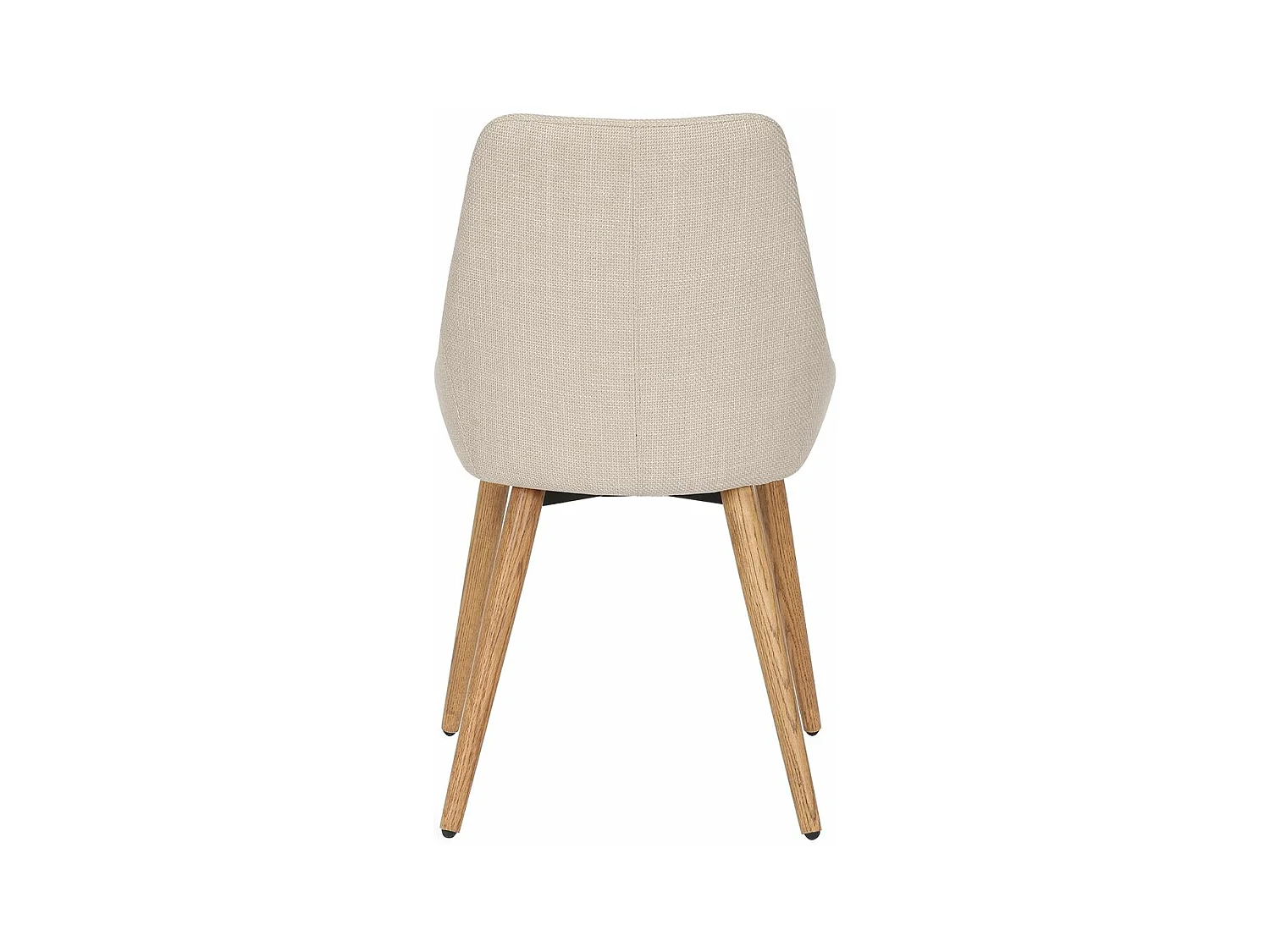 Chaise repas tissu crème pieds chêne foncé BARI