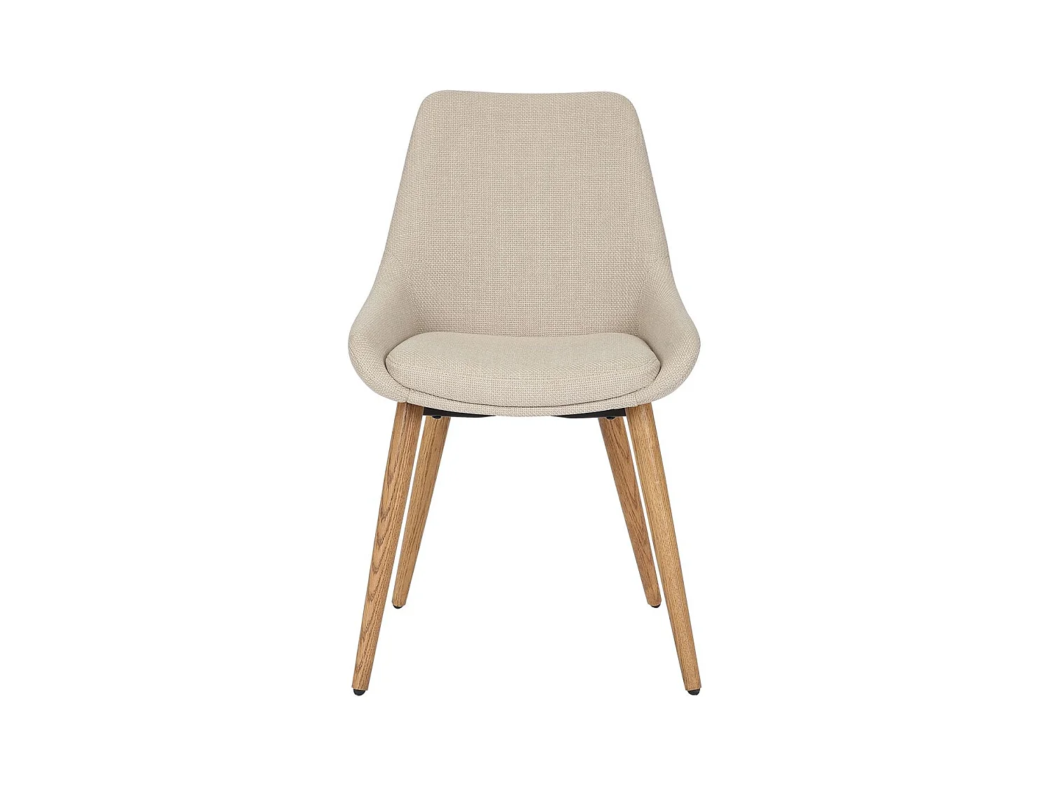 Chaise repas tissu crème pieds chêne foncé BARI