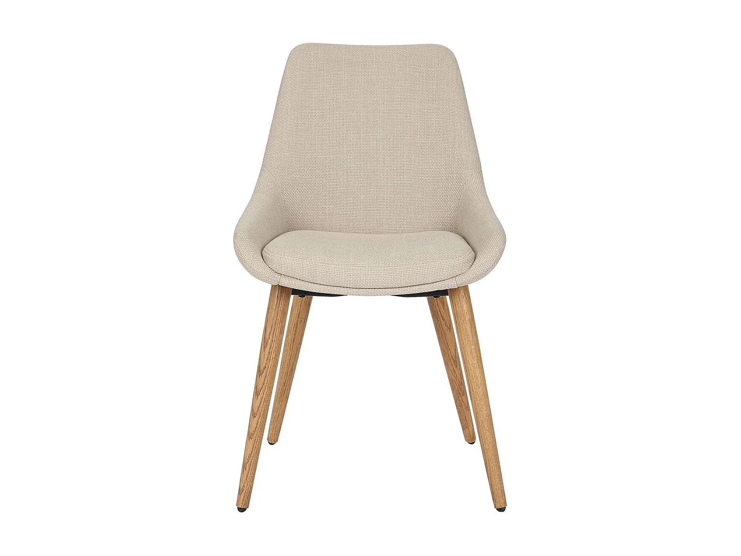 Chaise repas tissu crème pieds chêne foncé BARI