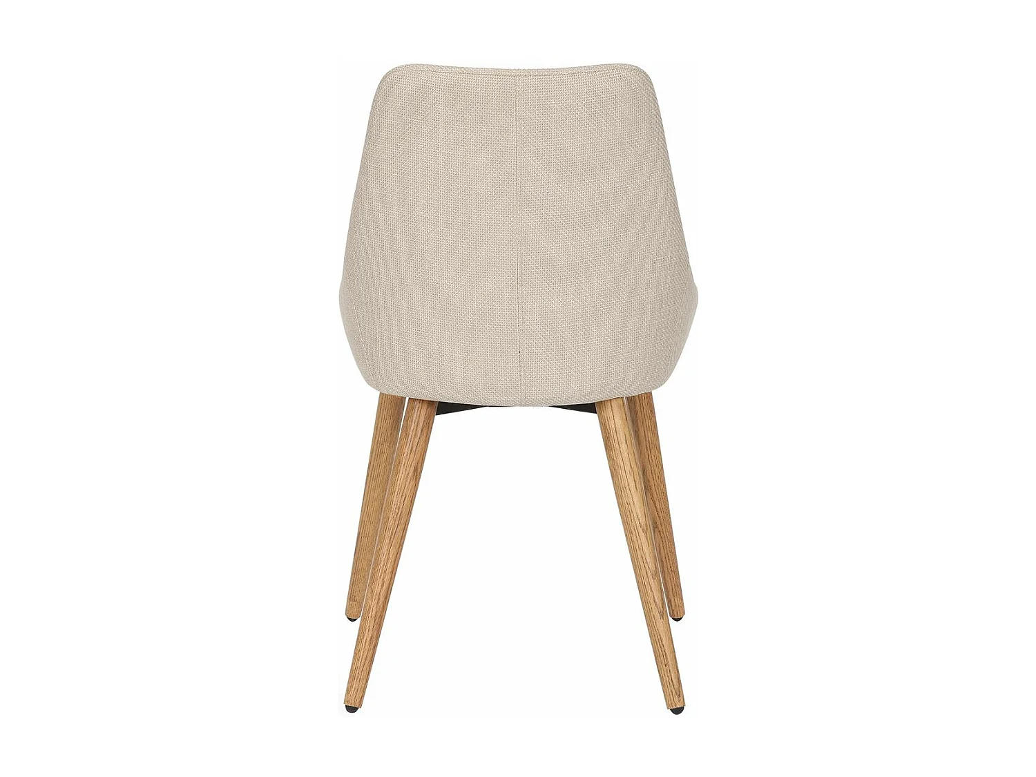 Chaise repas tissu crème pieds chêne foncé BARI