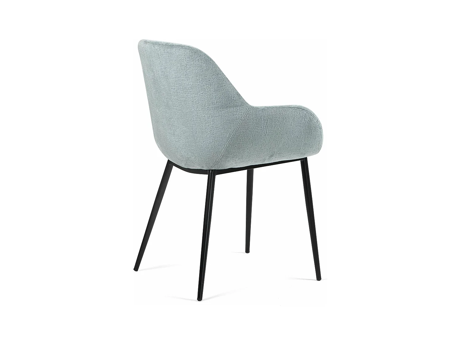 Chaise repas accoudoirs tissu chenille céladon pied métal HIBIS