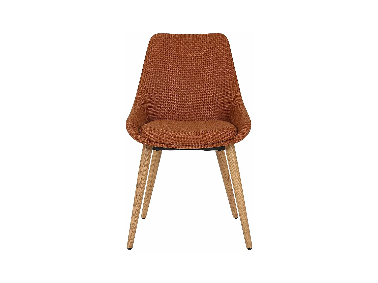 Chaise repas tissu cognac pieds chêne foncé BARI