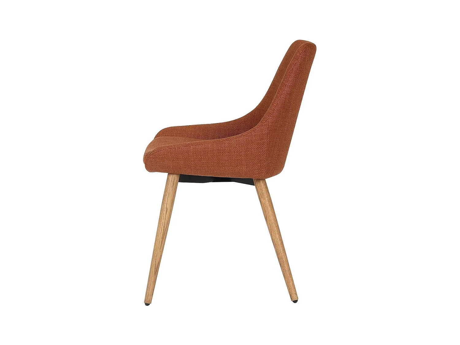 Chaise repas tissu cognac pieds chêne foncé BARI