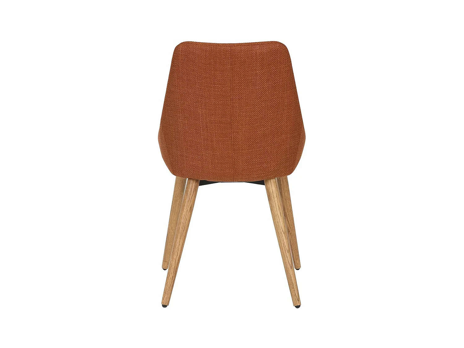 Chaise repas tissu cognac pieds chêne foncé BARI