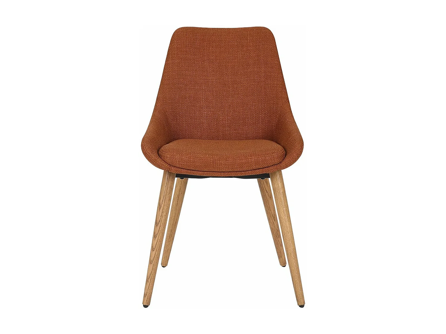 Chaise repas tissu cognac pieds chêne foncé BARI