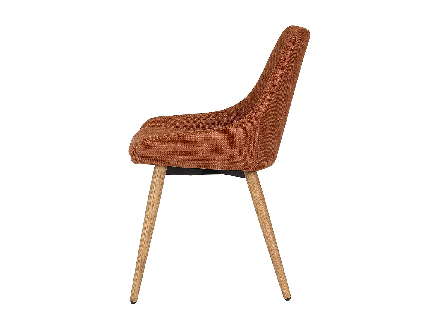 Chaise repas tissu cognac pieds chêne foncé BARI