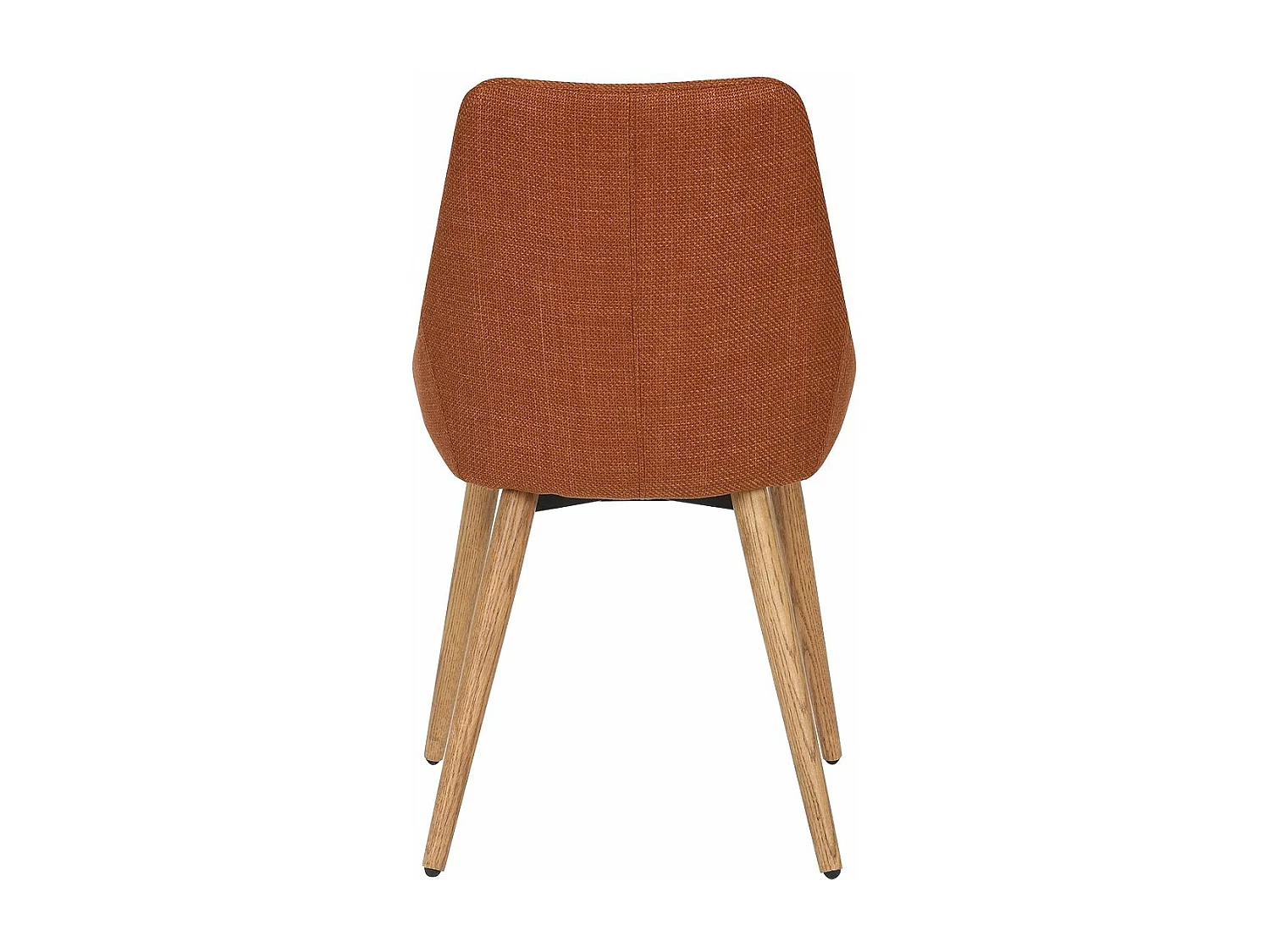 Chaise repas tissu cognac pieds chêne foncé BARI