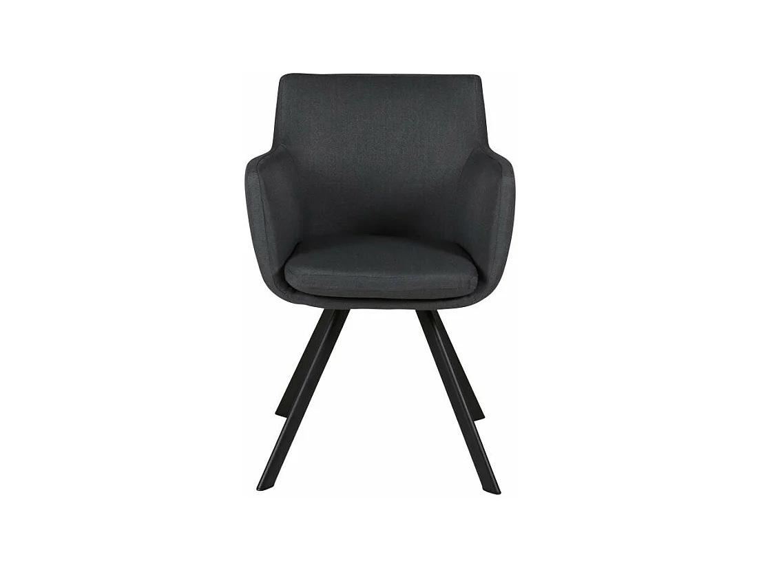 Chaise accoudoirs tissu gris foncé