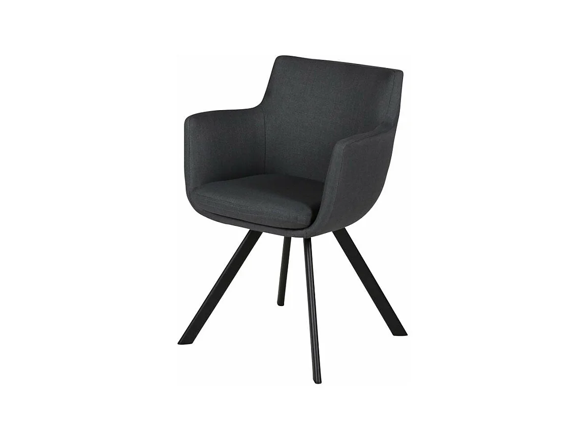 Chaise accoudoirs tissu gris foncé