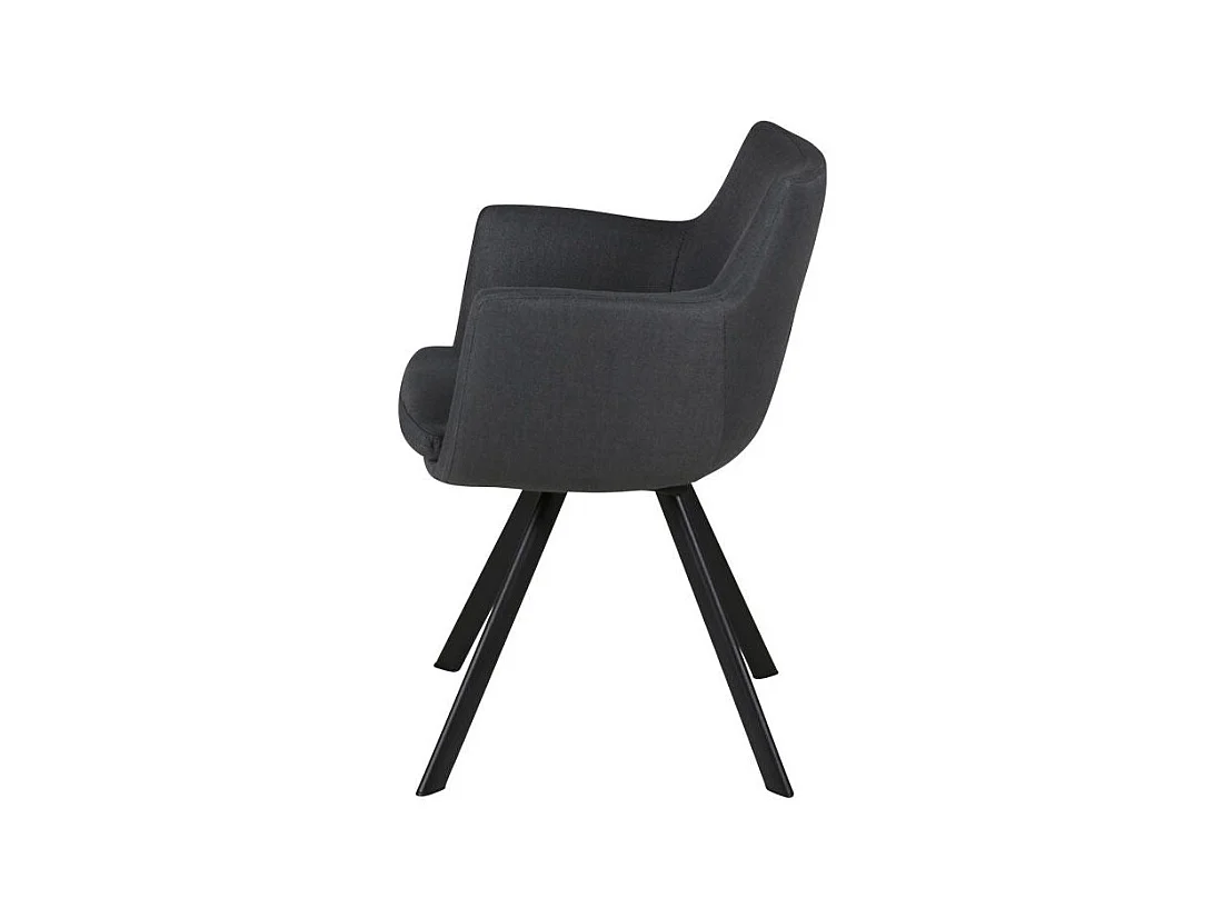 Chaise accoudoirs tissu gris foncé