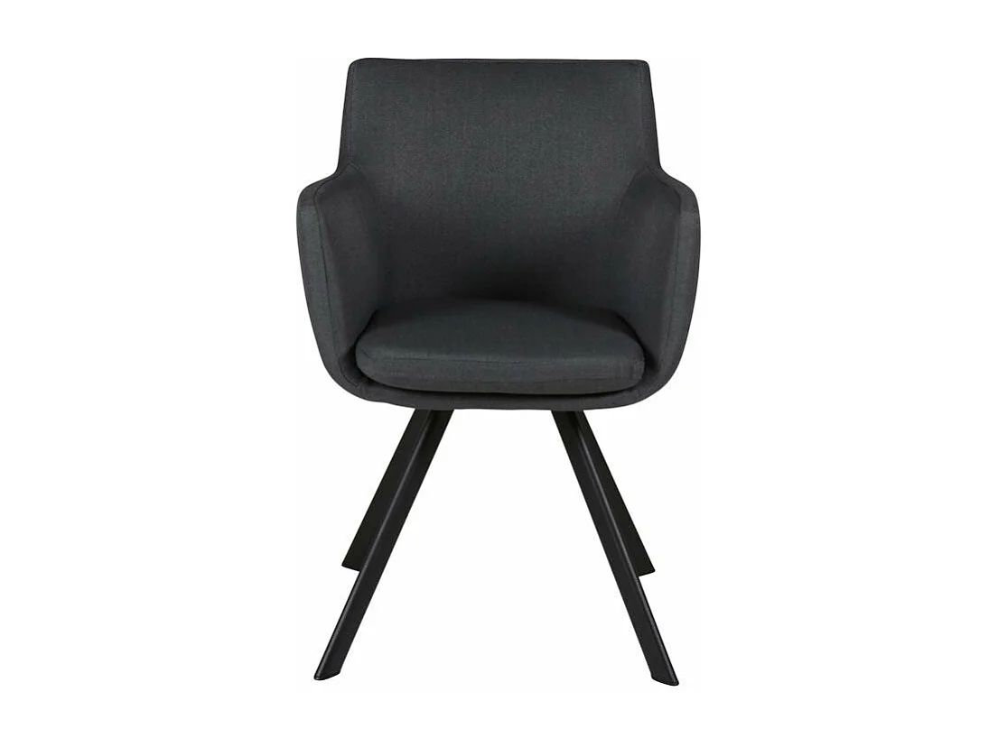 Chaise accoudoirs tissu gris foncé