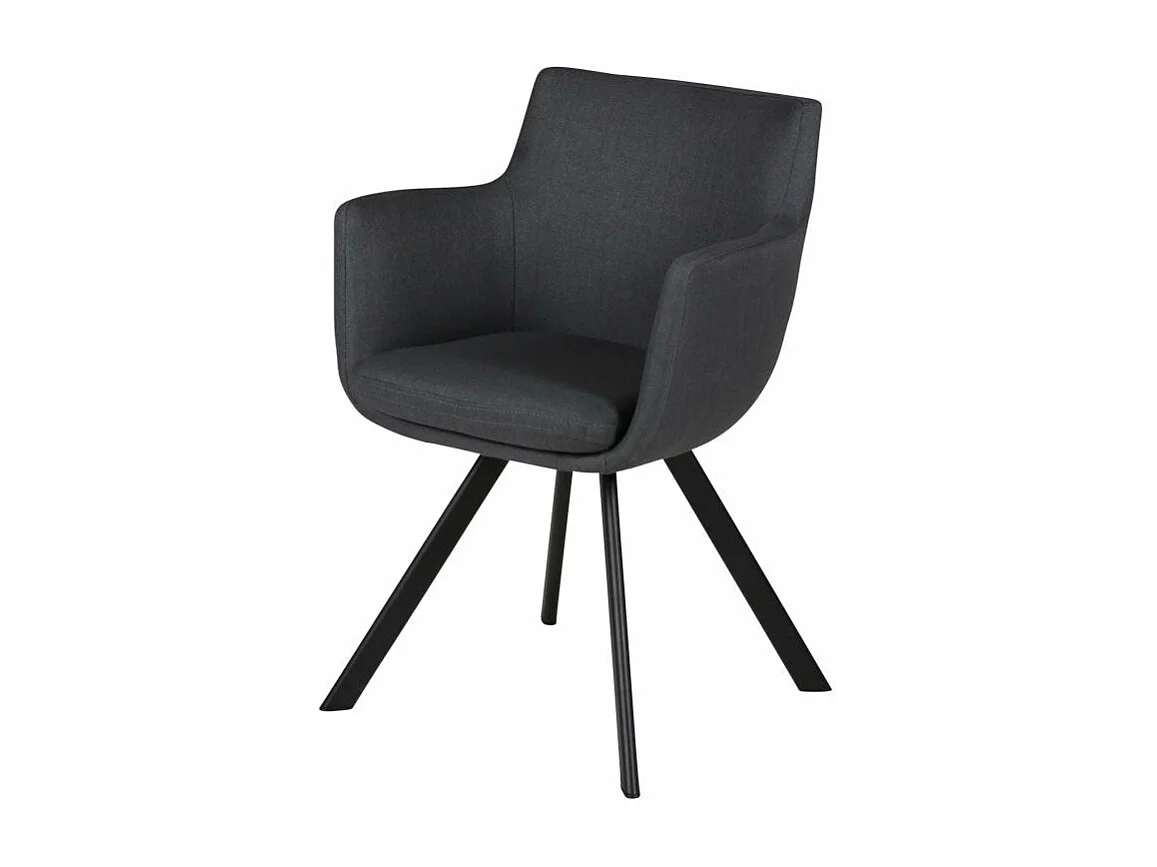 Chaise accoudoirs tissu gris foncé