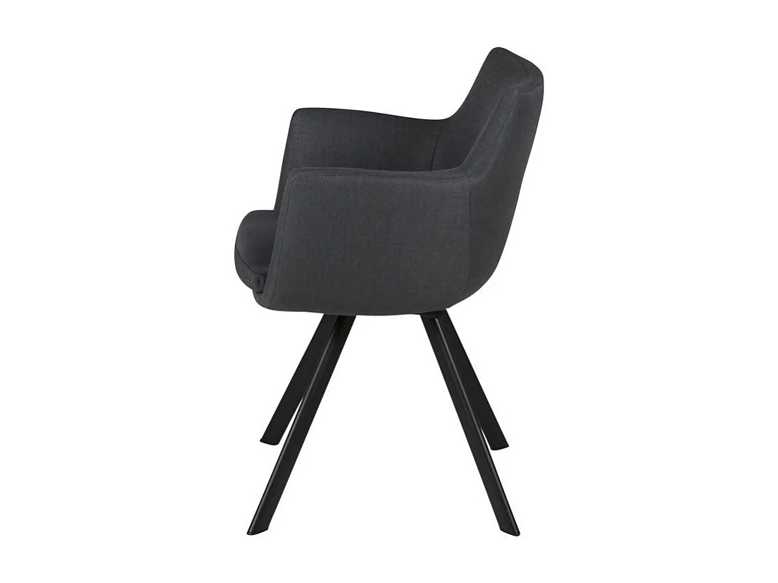 Chaise accoudoirs tissu gris foncé