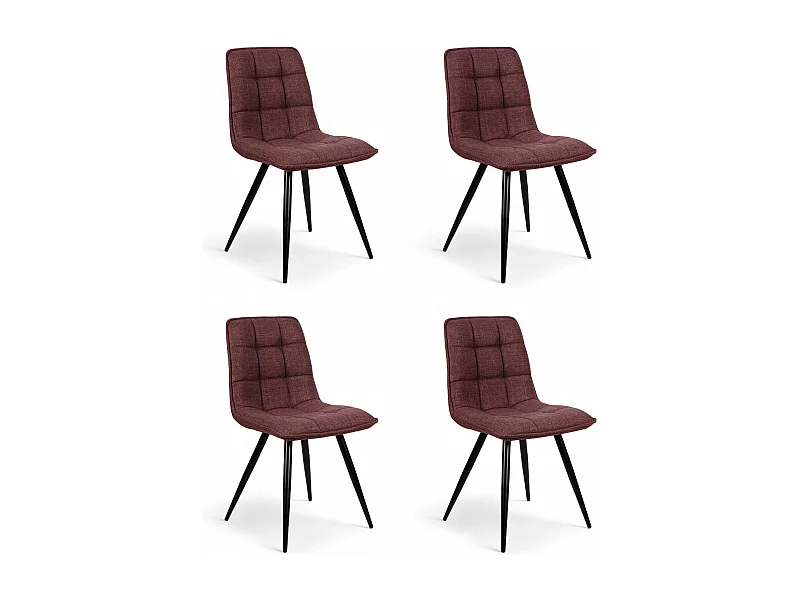 Chaise repas tissu pourpre