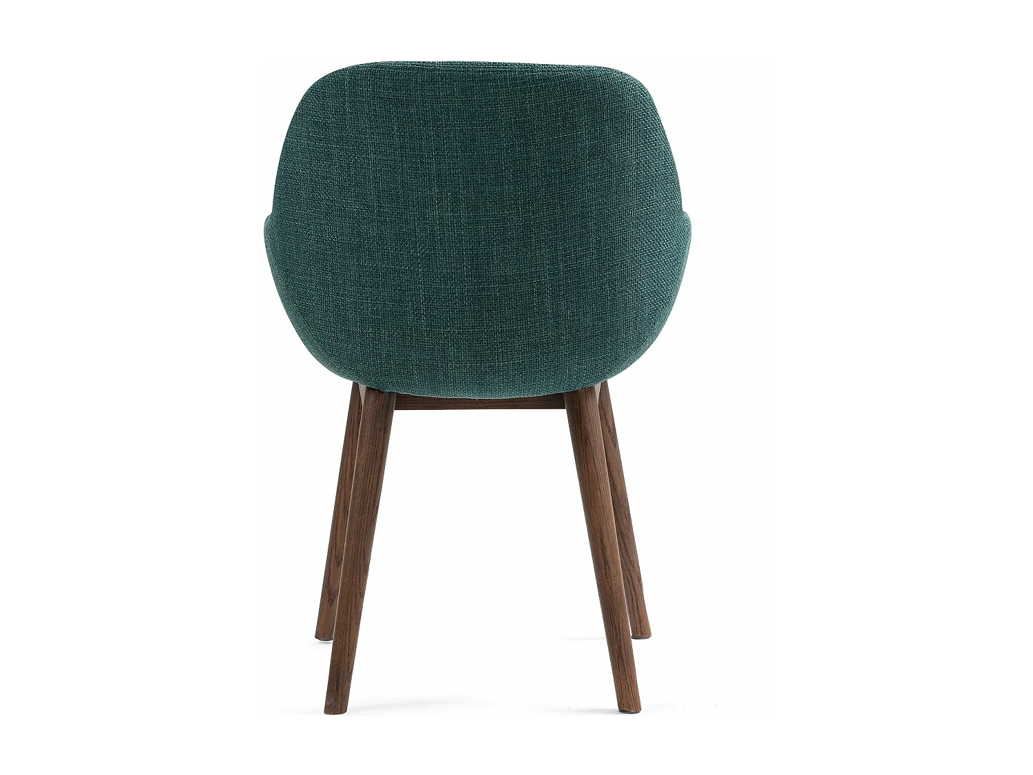 Chaise repas accoudoirs tissu vert emeraude pied chêne foncé MALVA