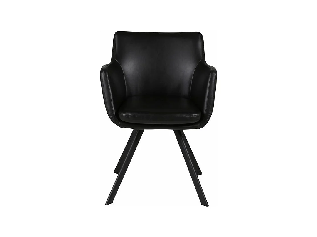 Chaise accoudoirs PU noir