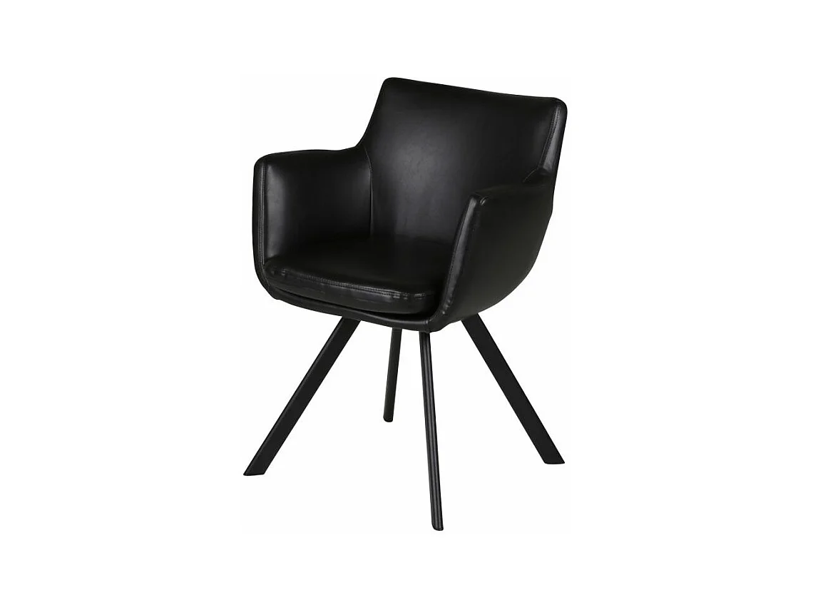 Chaise accoudoirs PU noir