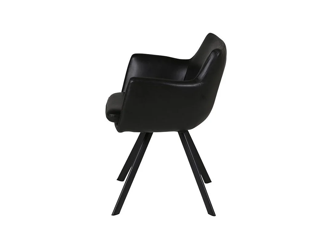 Chaise accoudoirs PU noir