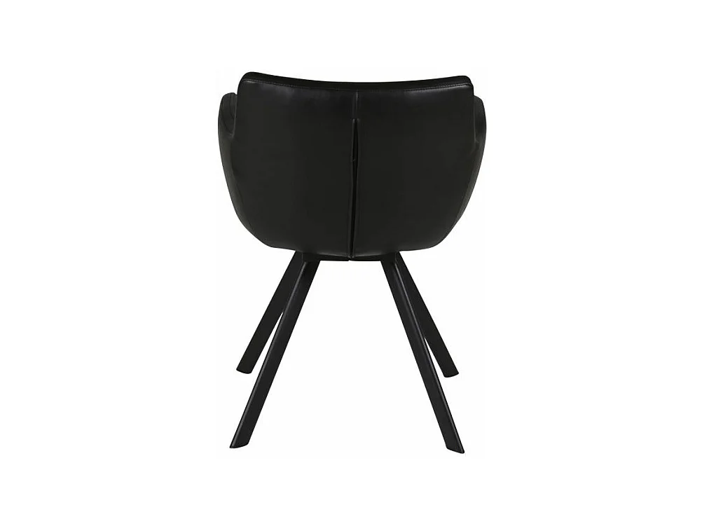 Chaise accoudoirs PU noir