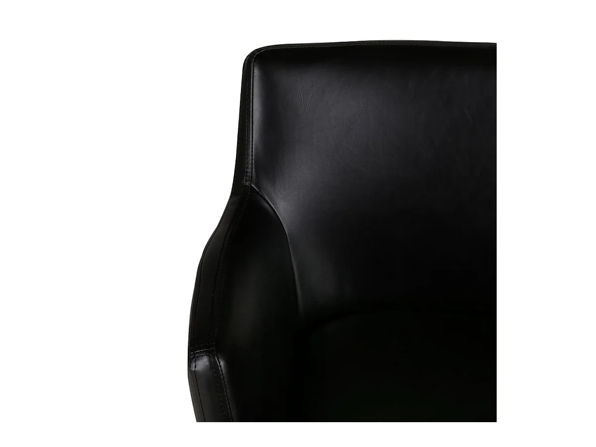 Chaise accoudoirs PU noir