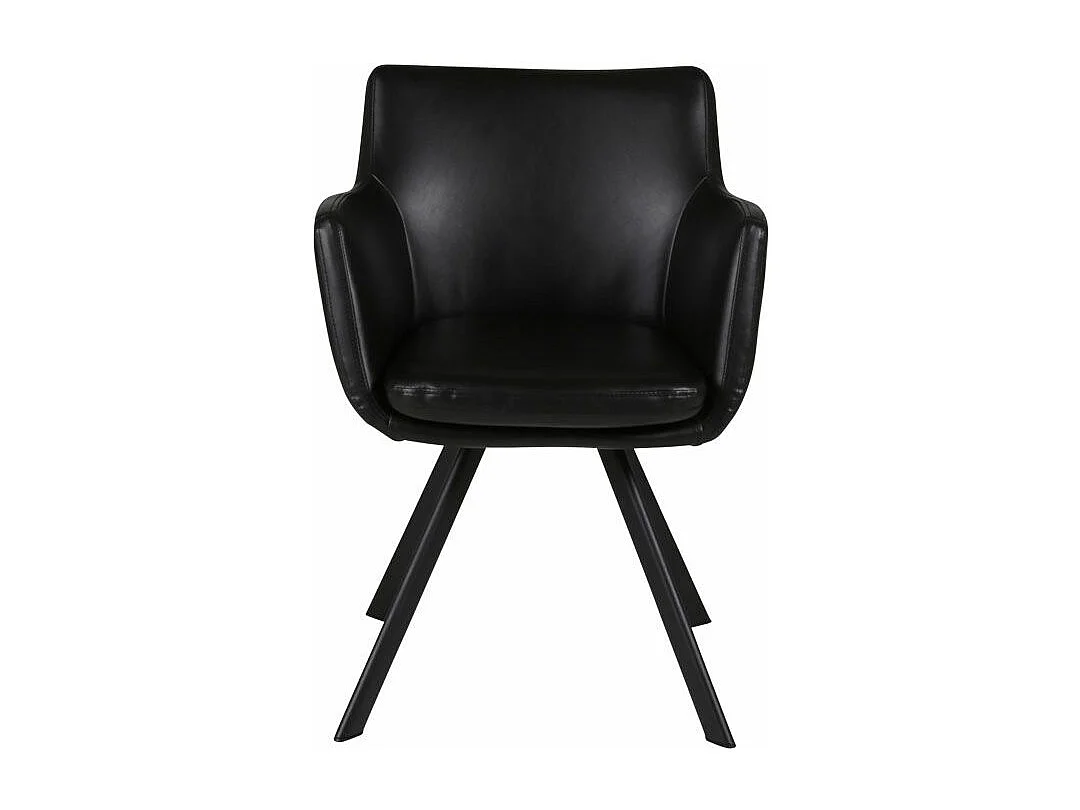 Chaise accoudoirs PU noir