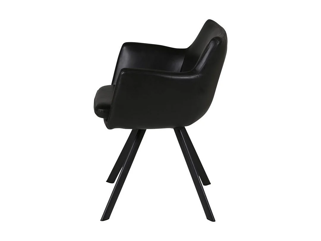 Chaise accoudoirs PU noir