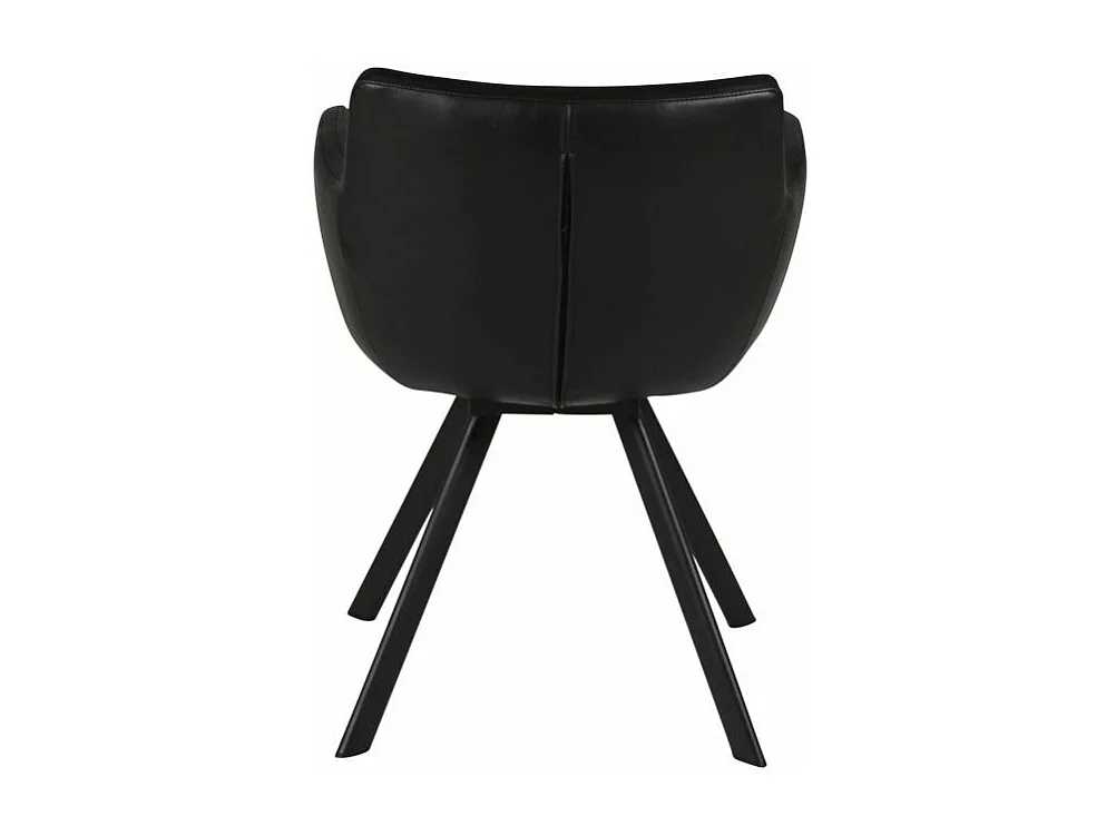 Chaise accoudoirs PU noir