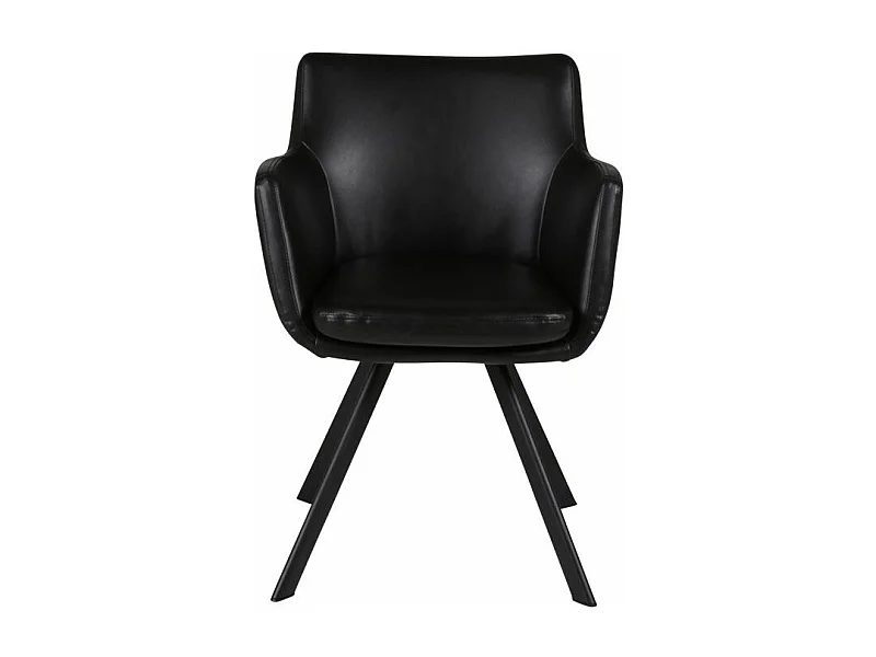 Chaise accoudoirs PU noir