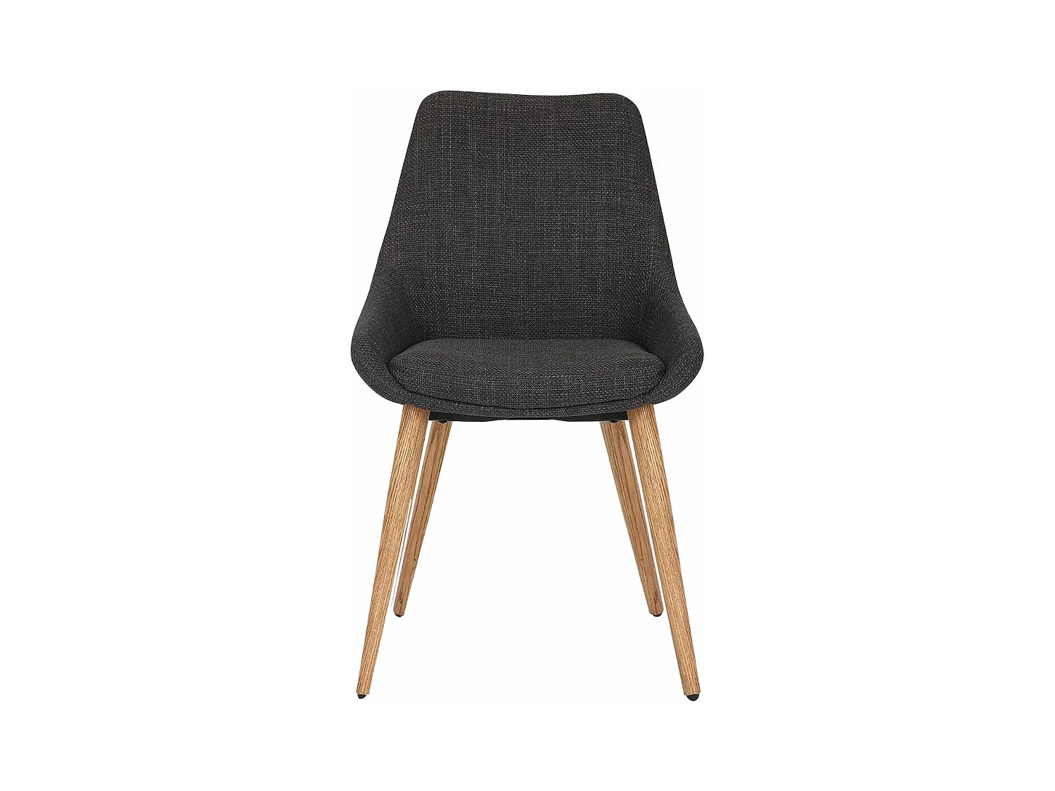 Chaise repas tissu gris anthracite pieds chêne foncé BARI