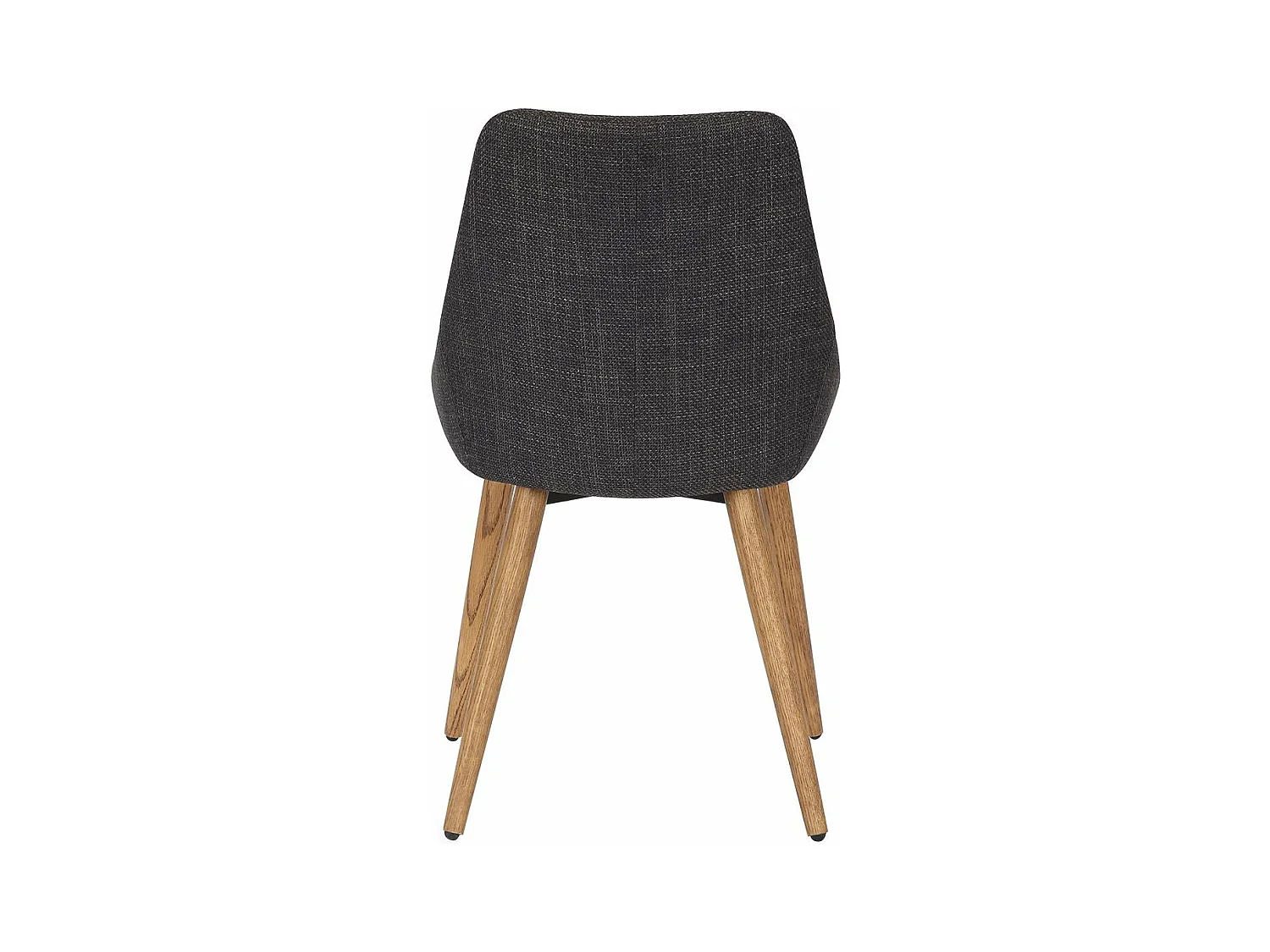 Chaise repas tissu gris anthracite pieds chêne foncé BARI