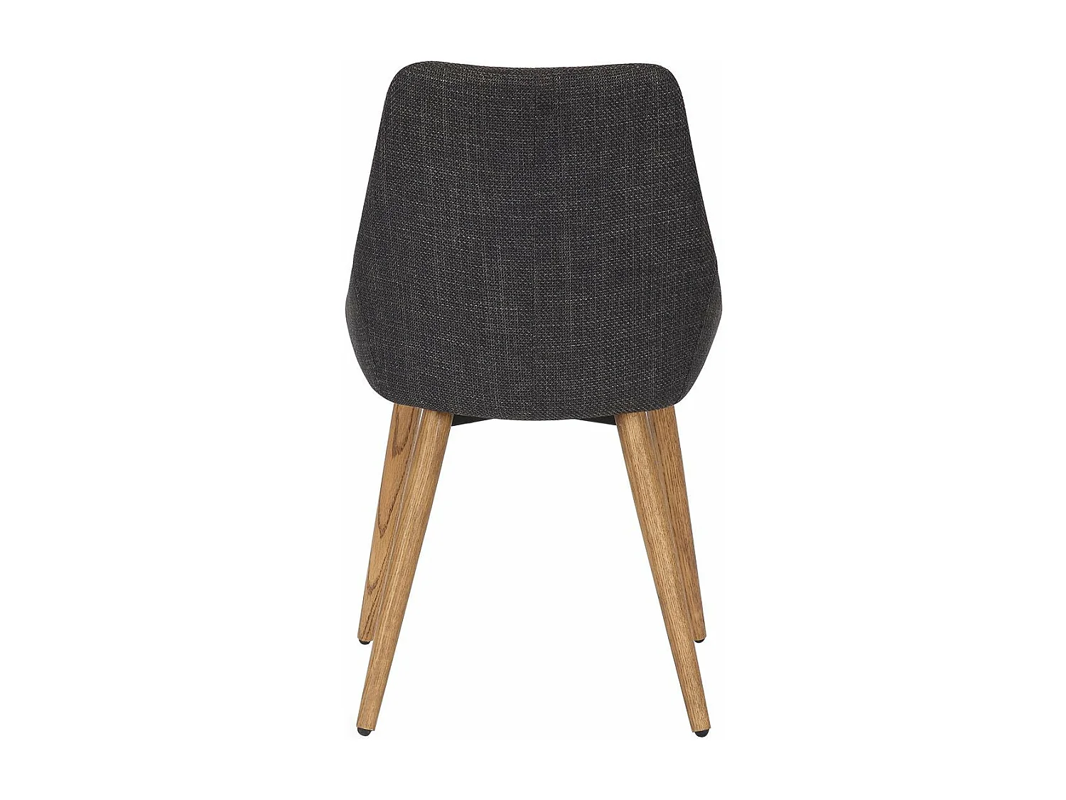 Chaise repas tissu gris anthracite pieds chêne foncé BARI