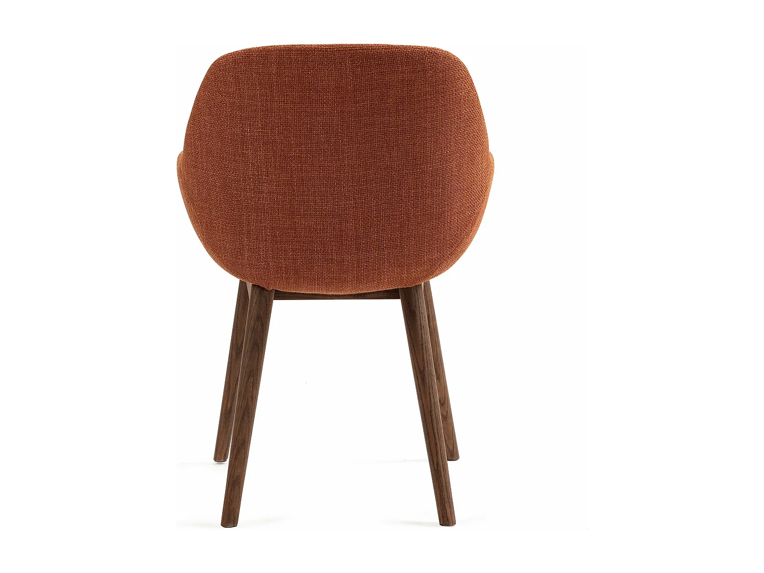 Chaise repas accoudoirs tissu caramel pied chêne foncé MALVA