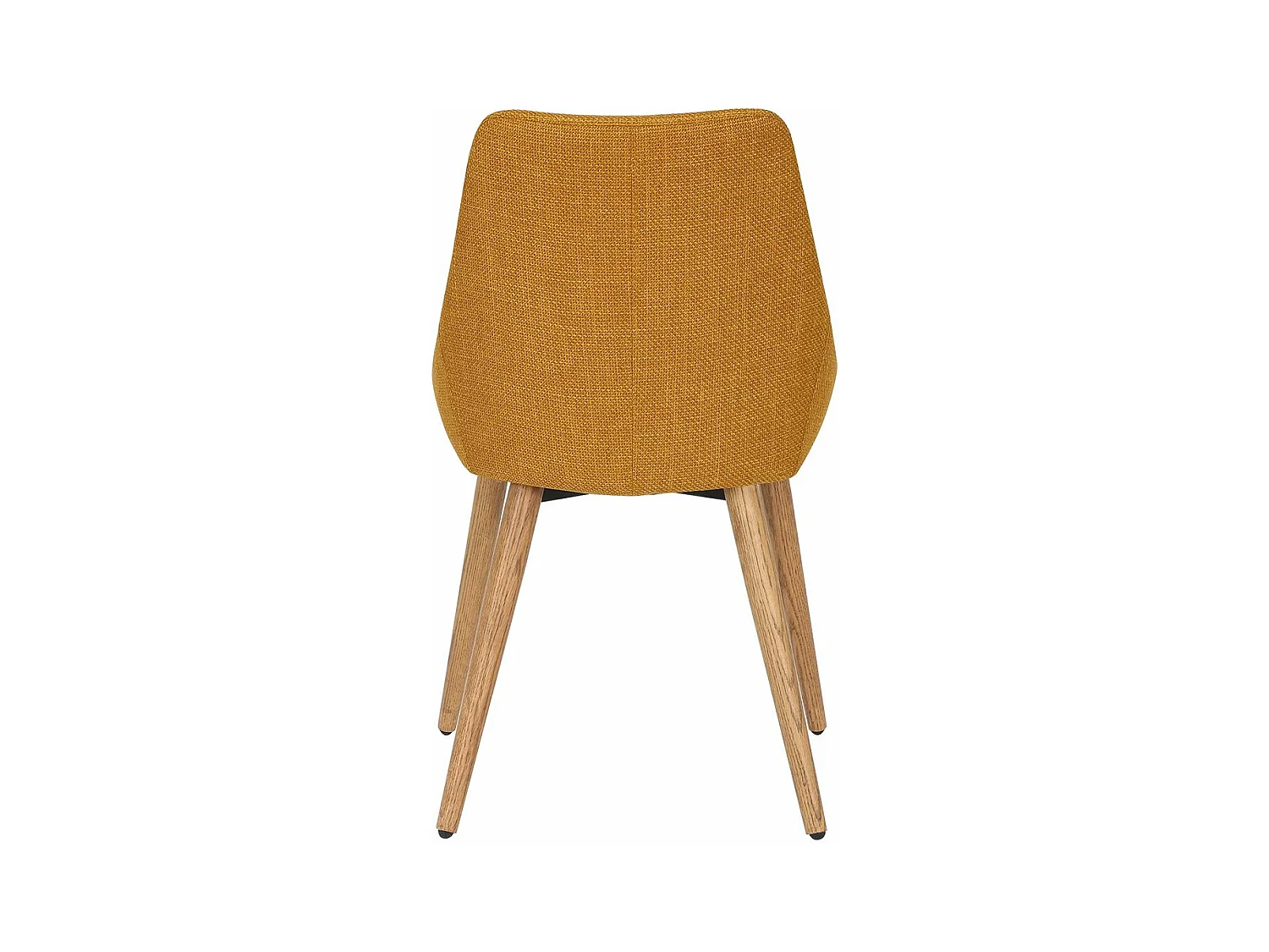 Chaise repas tissu ocre pieds chêne foncé BARI