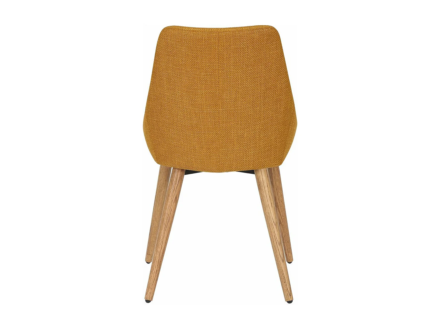 Chaise repas tissu ocre pieds chêne foncé BARI