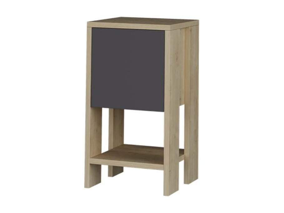 Comodino Ema rovere antracite anta ribalta 30x30x55h
