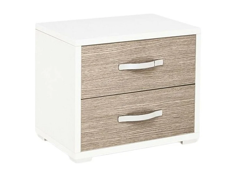 Comodino 2 cassetti MONTATO colore olmo 52x36x43H