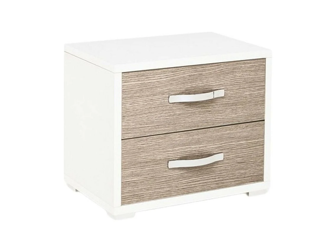 Comodino 2 cassetti MONTATO colore olmo 52x36x43H