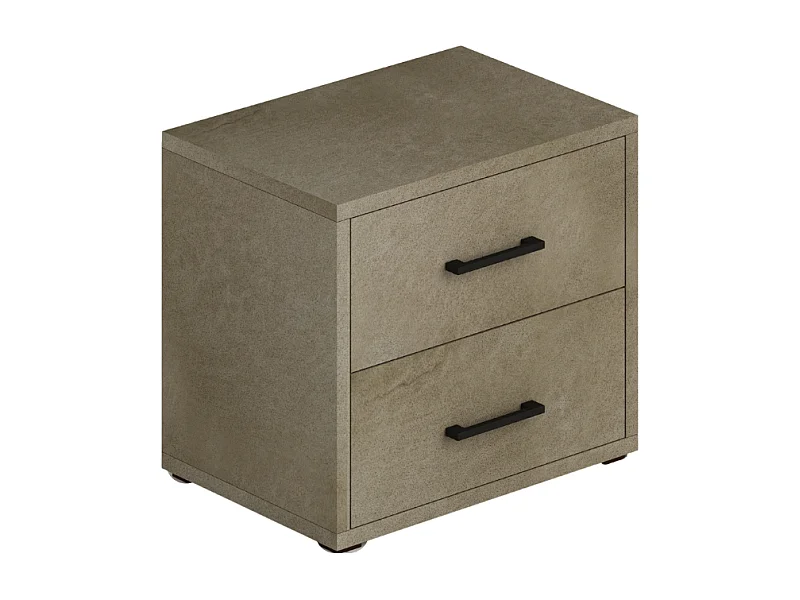 Comodino 2 cassetti MONTATO colore argilla 52x36x43H