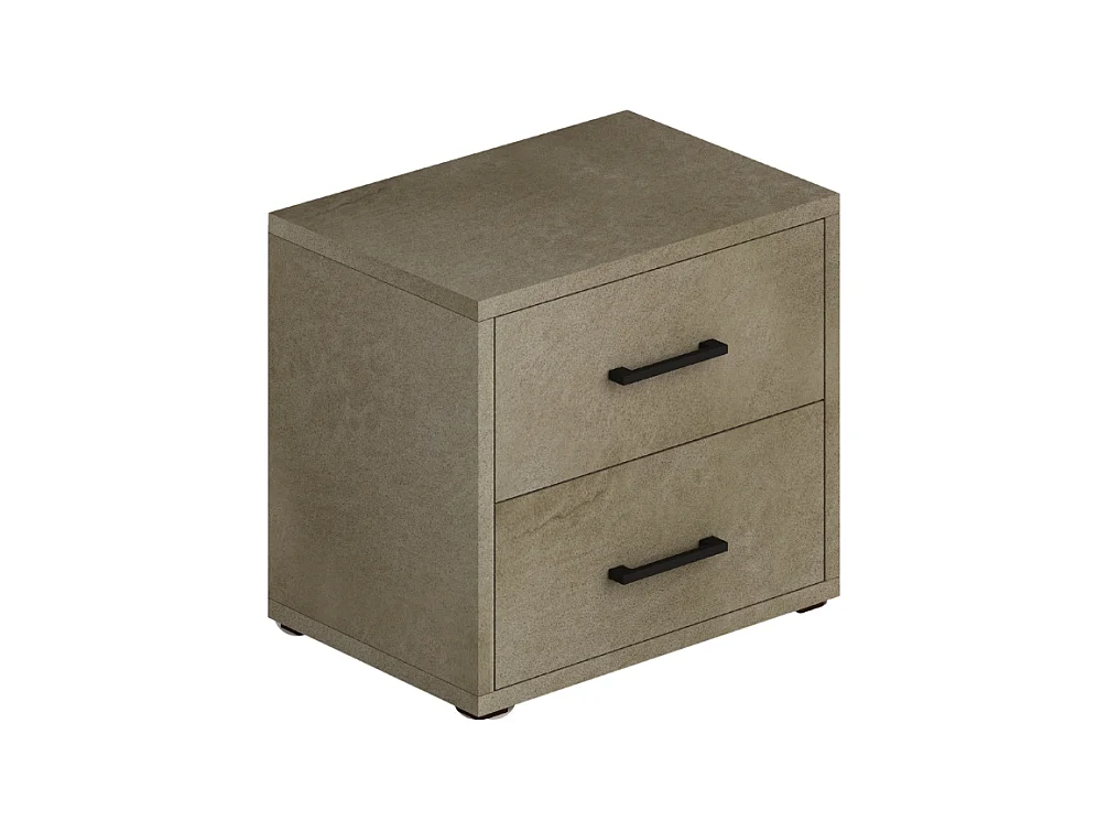 Comodino 2 cassetti MONTATO colore argilla 52x36x43H