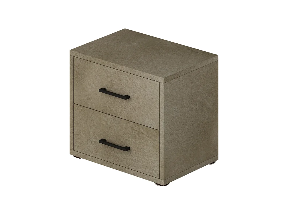 Comodino 2 cassetti MONTATO colore argilla 52x36x43H