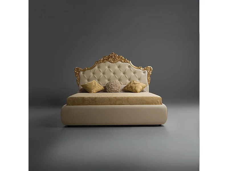 Letto matrimoniale con contenitore Savoia colore crema