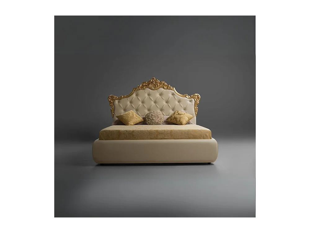 Letto matrimoniale con contenitore Savoia colore crema