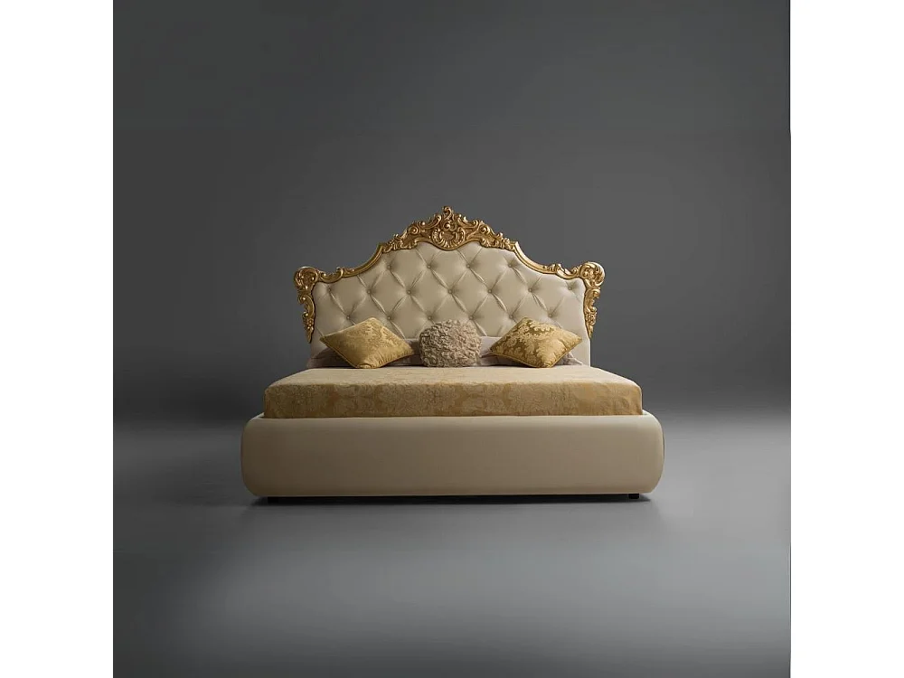 Letto matrimoniale con contenitore Savoia colore crema