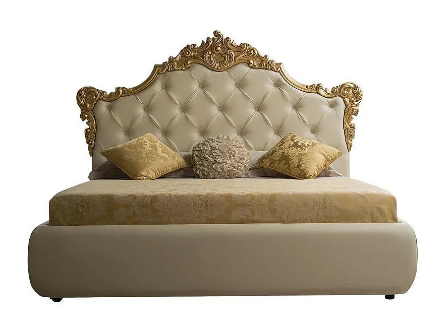 Letto matrimoniale con contenitore Savoia colore crema